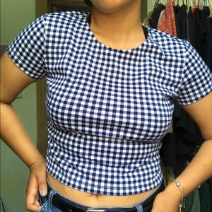 Blue crop top